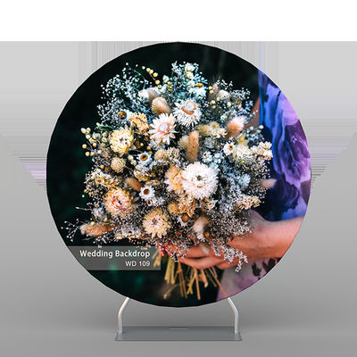 6.6ftの円の花の背景幕の張力生地の結婚式の背景幕の円形の立場